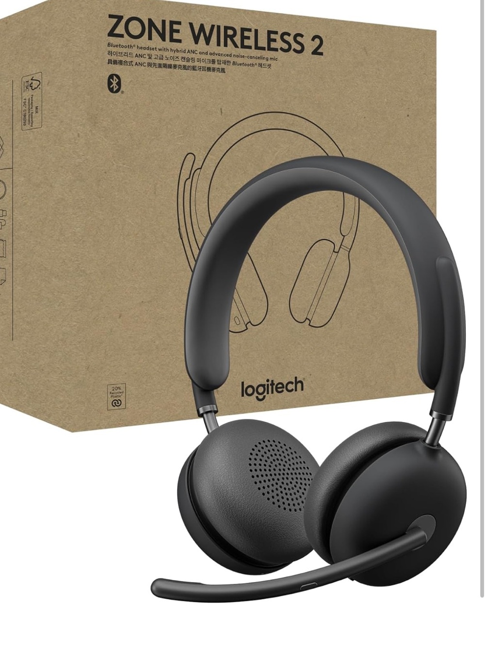 Logitech Zone Wireless 2 Premium Noise Canceling headphones with microphone